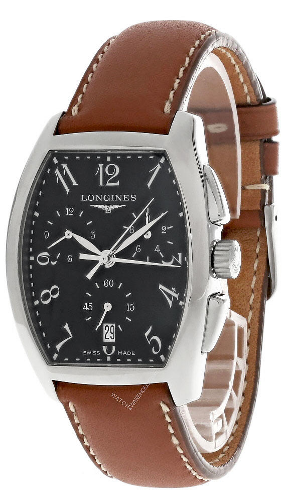 LONGINES Evidenza 38MM Black Dial Leather Men's Watch L26564532 Questions & Answers