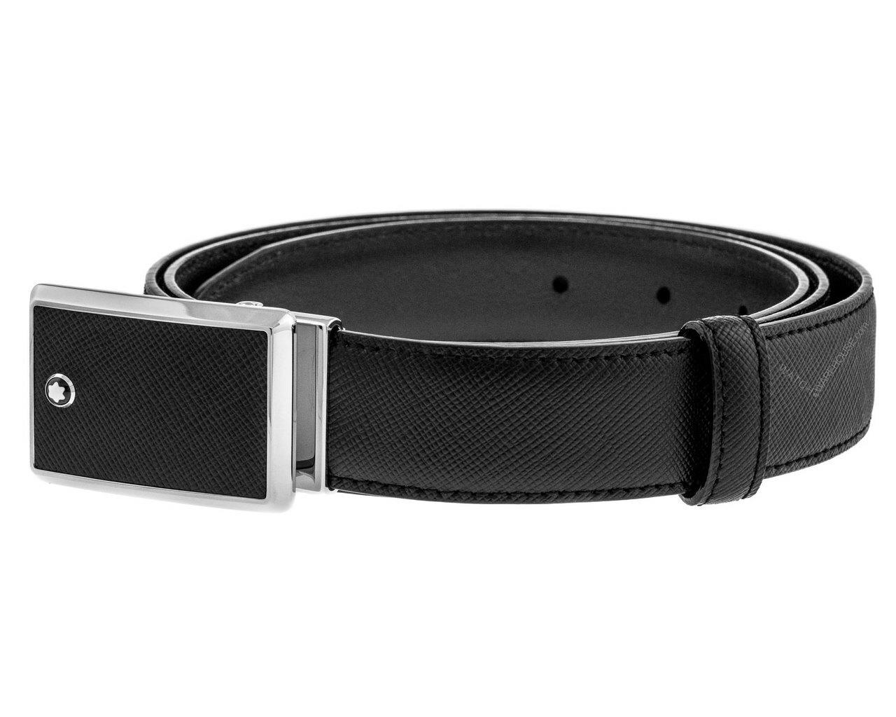 MONTBLANC Rectangular Framed Black Saffiano Leather Men's Belt 114421 Questions & Answers