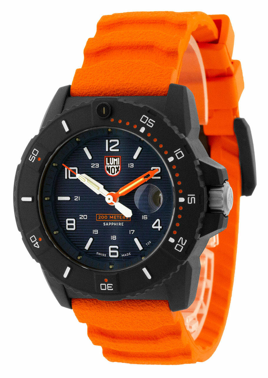 LUMINOX Navy Seal 45MM Navy Blue Dial Orange Strap Men's Watch XS.3603 Questions & Answers