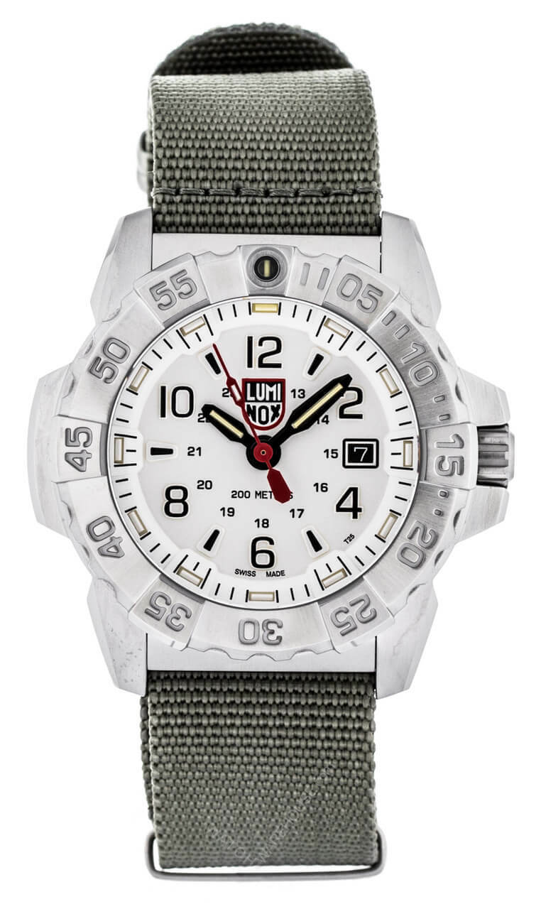 LUMINOX Navy SEAL 45MM SS Gray Webbing Strap Men's Watch XS.3257 Questions & Answers