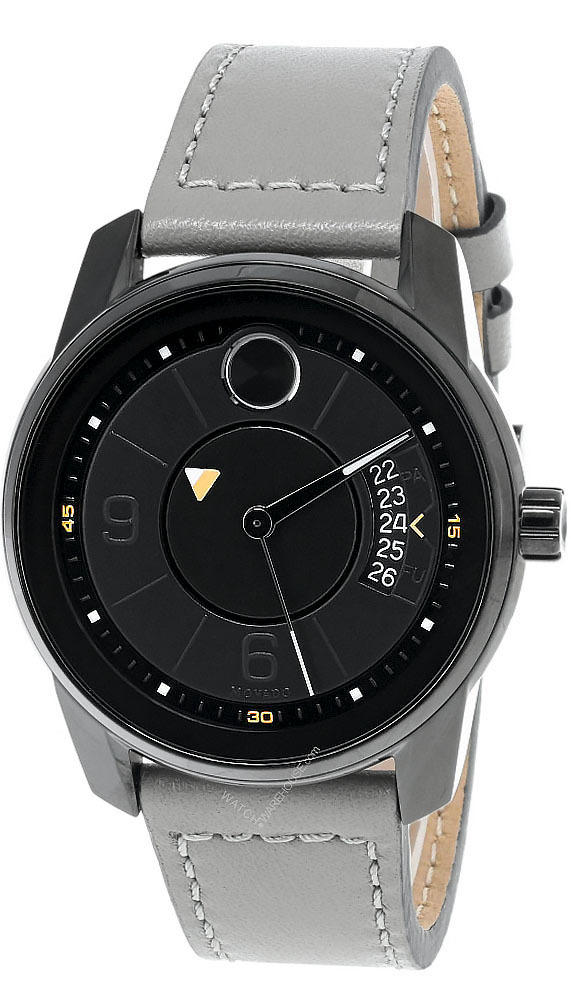 MOVADO Bold Verso 42MM Black-Ion Plated SS Gray LTHR Men's Watch 3600695 Questions & Answers