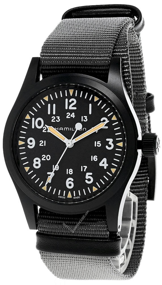 HAMILTON Khaki Field 38MM BLK Dial Gray Textile Strap Watch H69409930 Questions & Answers