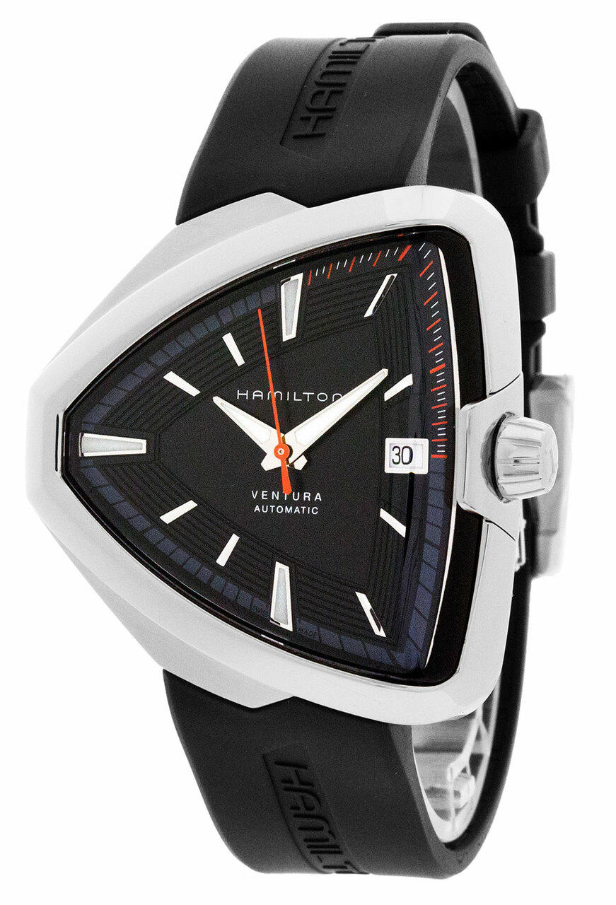 HAMILTON Ventura Elvis80 42.5mm Black Dial Rubber Men's Watch H24555331 Questions & Answers