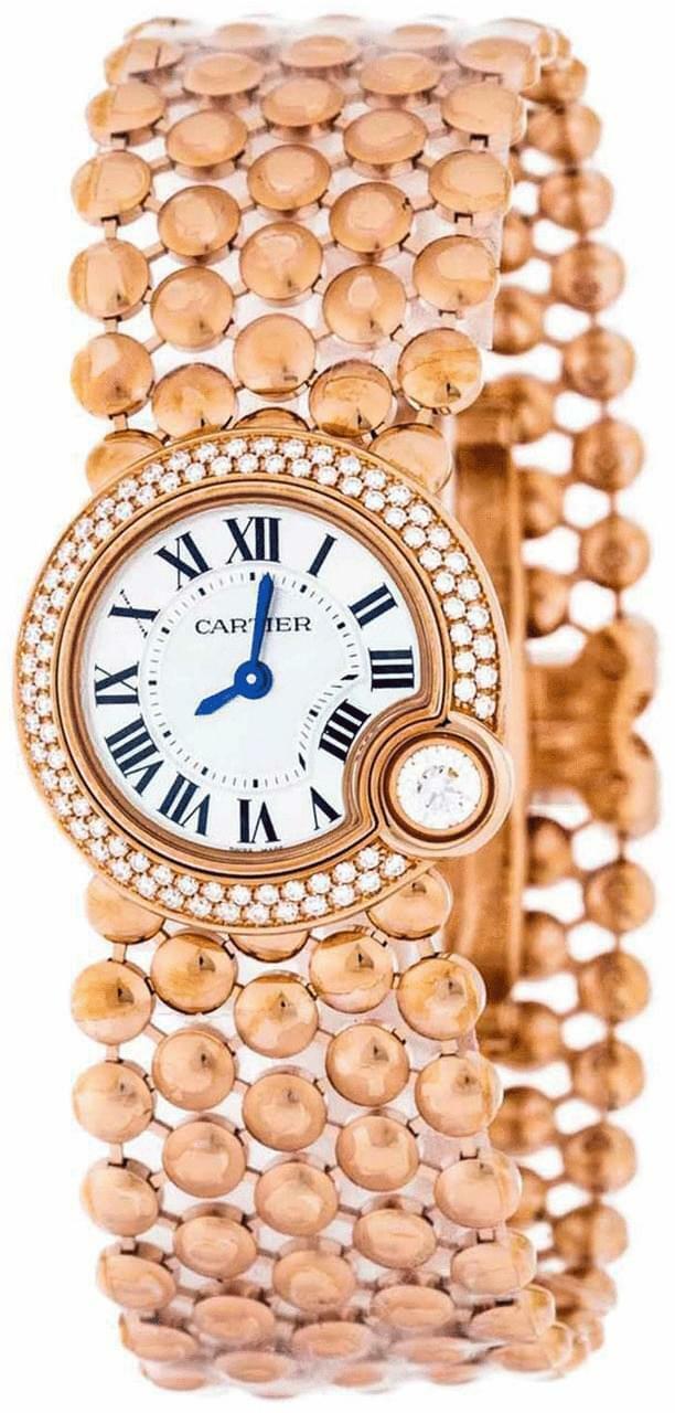 CARTIER Ballon Blanc 24MM Diamond 18K Pink Gold Women's Watch WE902057 Questions & Answers