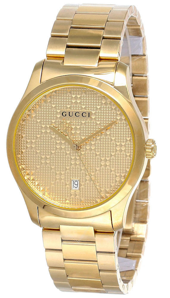 Gucci G-Timeless Stainless Steel Yellow Gold Dial Unisex (M) Watch YA126461 Questions & Answers