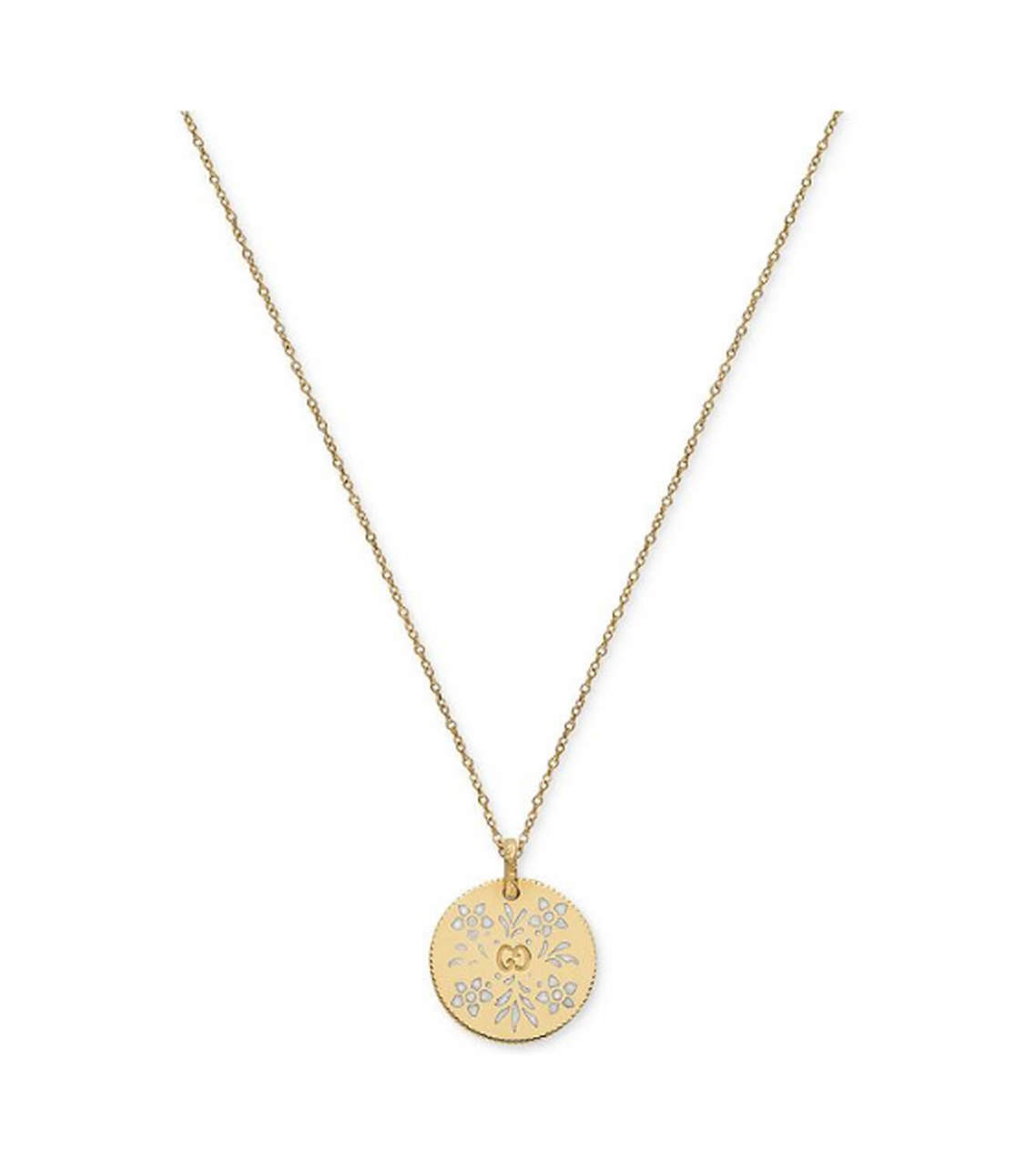 GUCCI Icon 18K Yellow Gold White Enamel Necklace YBB46085100300U Questions & Answers