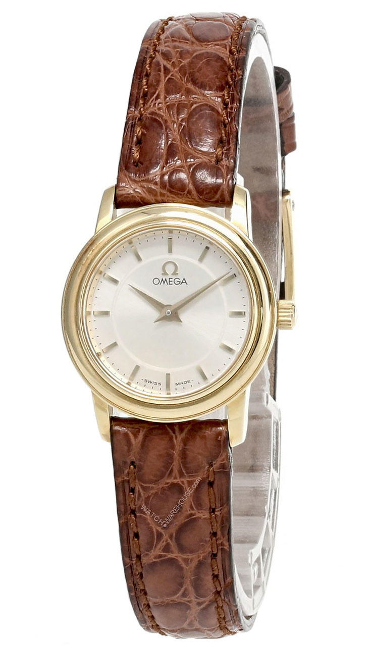 OMEGA DeVille Prestige 18K Gold Case Leather Women's Watch 46703102 Questions & Answers