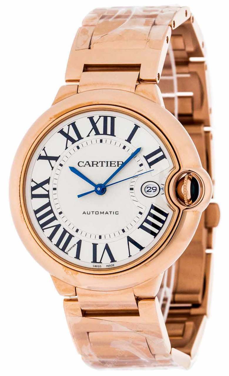 CARTIER Ballon Bleu LG 42MM 18K Rose Gold AUTO Men's Watch W69006Z2 Questions & Answers