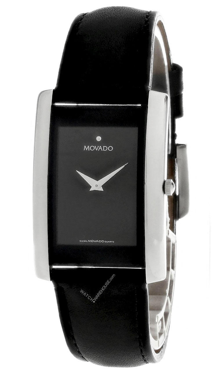 MOVADO La Nouvelle Black Dial Black Genuine Leather Men's Watch 0604436 Questions & Answers