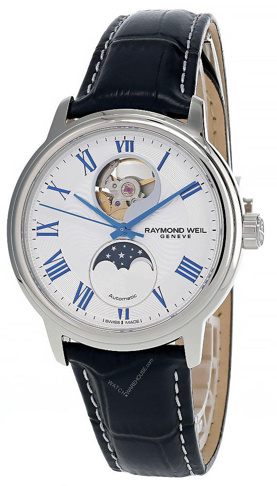 RAYMOND WEIL Maestro Moonphase Silver Dial Men's Watch 2240-STC-00655 Questions & Answers