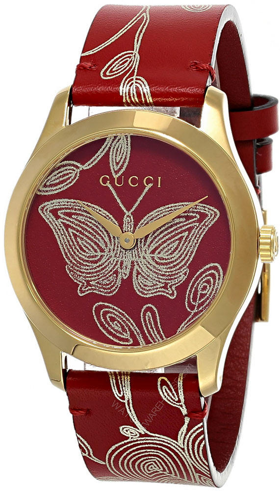 GUCCI G-Timeless 38MM Flower Red Leather Unisex Watch YA1264054 Questions & Answers