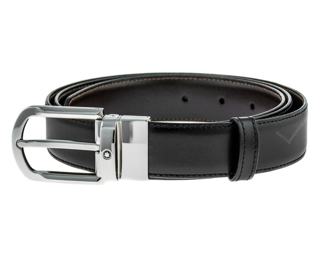 MONTBLANC Reversible Cut-To-Size Black Leather Business Belt 111080 Questions & Answers