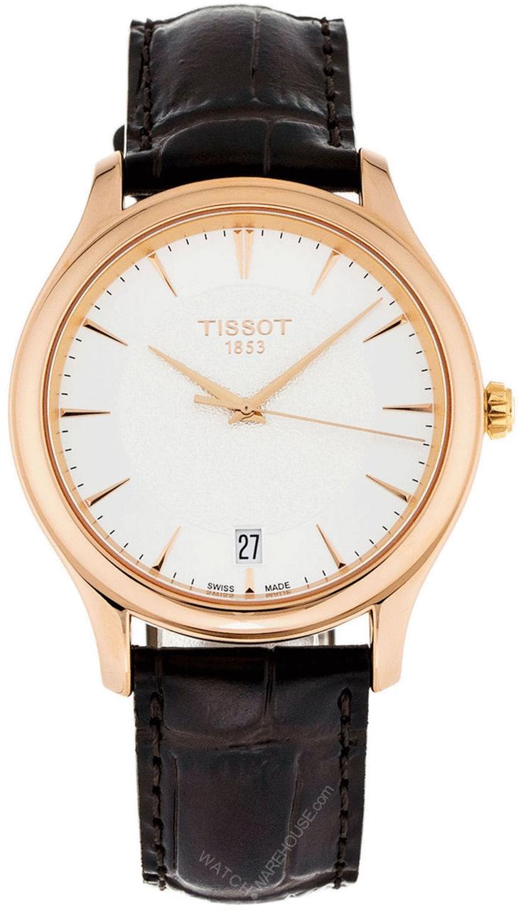 TISSOT Fascination 18K Rose-G BRN Leather Men's Watch T9244107603100 Questions & Answers