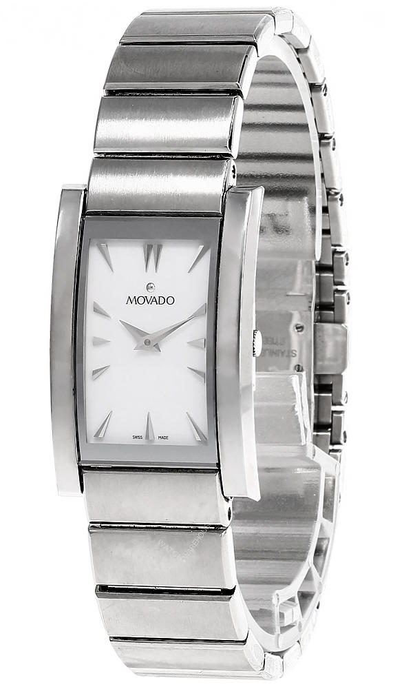 MOVADO Quartz S-Steel White Rectangular Dial Women's Watch 0605561 Questions & Answers