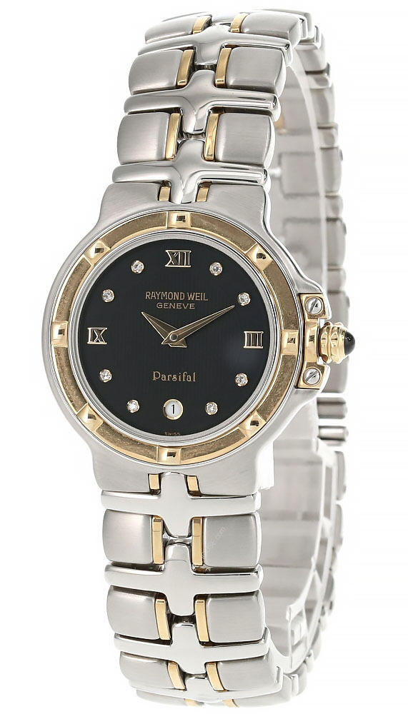 RAYMOND WEIL Parsifal Two-Tone Black Diamond Dial Women's Watch 9990 D Questions & Answers