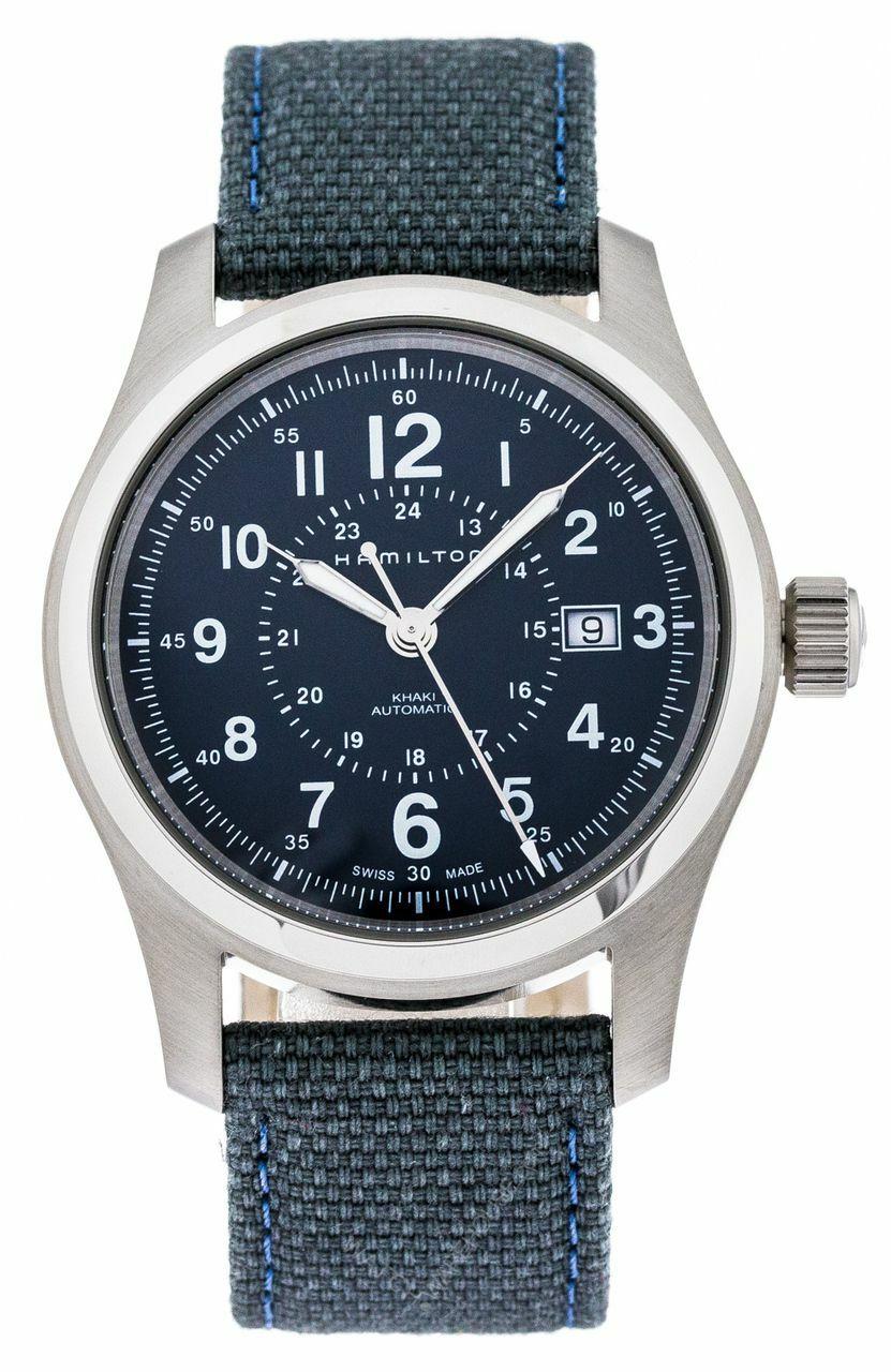 HAMILTON Khaki Field Blue Dial Canvass Automatic Men's Watch H70605943 Questions & Answers