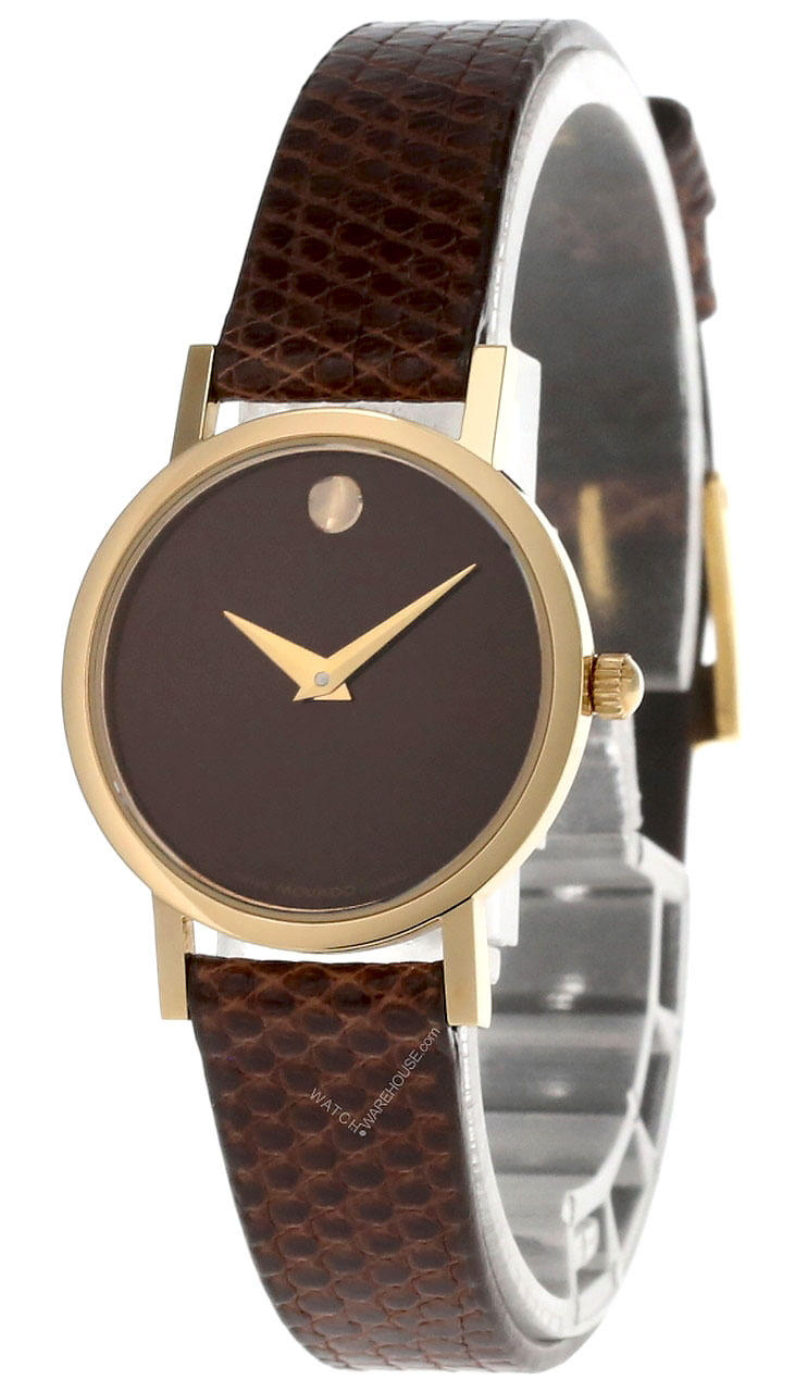 MOVADO Museum Quartz SS Brown Dial Leather Women's Watch 87-A1-832.1.BR Questions & Answers