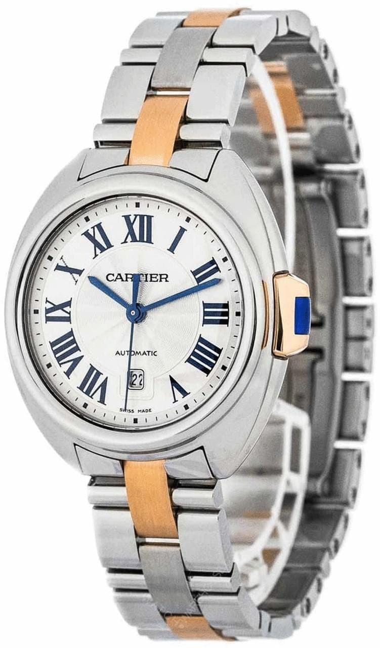 CARTIER Cle 31MM 18K Rose Gold Sapphire Crystal Women's Watch W2CL0004 Questions & Answers