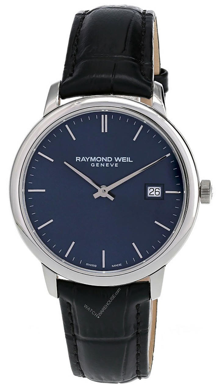 RAYMOND WEIL TOCCATA 39MM BLUE DIAL LEATHER MEN'S WATCH 5485-STC-50001