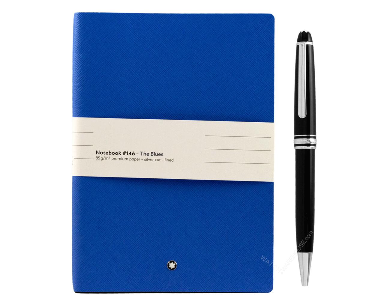 MONTBLANC Meisterstück Classique Platinum Ballpoint & Notebook #146 Technicolor Blue 124172 Questions & Answers