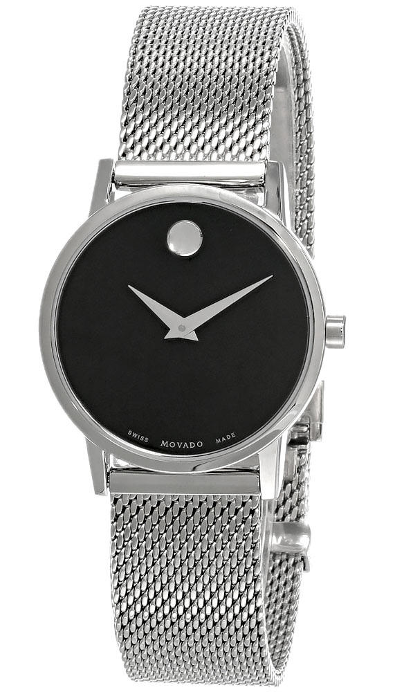 MOVADO Museum 28MM SS Classic BLK Dial Mesh Women's Watch 0607220 Questions & Answers