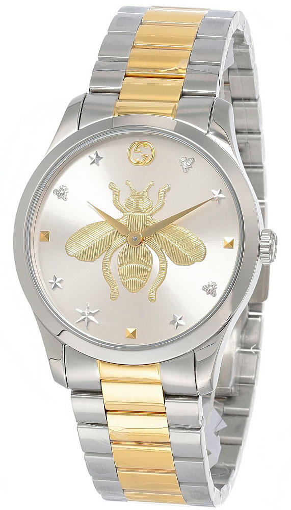 GUCCI G-Timeless 38MM SS Silver Dial Two-Tone Unisex Watch YA1264131 Questions & Answers