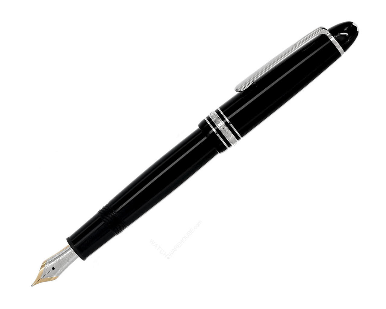 Montblanc 147 platinum pen fine NIB does it come with ink and a leather case?