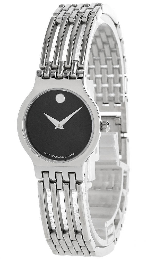 MOVADO Esperanza 23MM Stainless Black Museum Dial Women's Watch 0603955 Questions & Answers