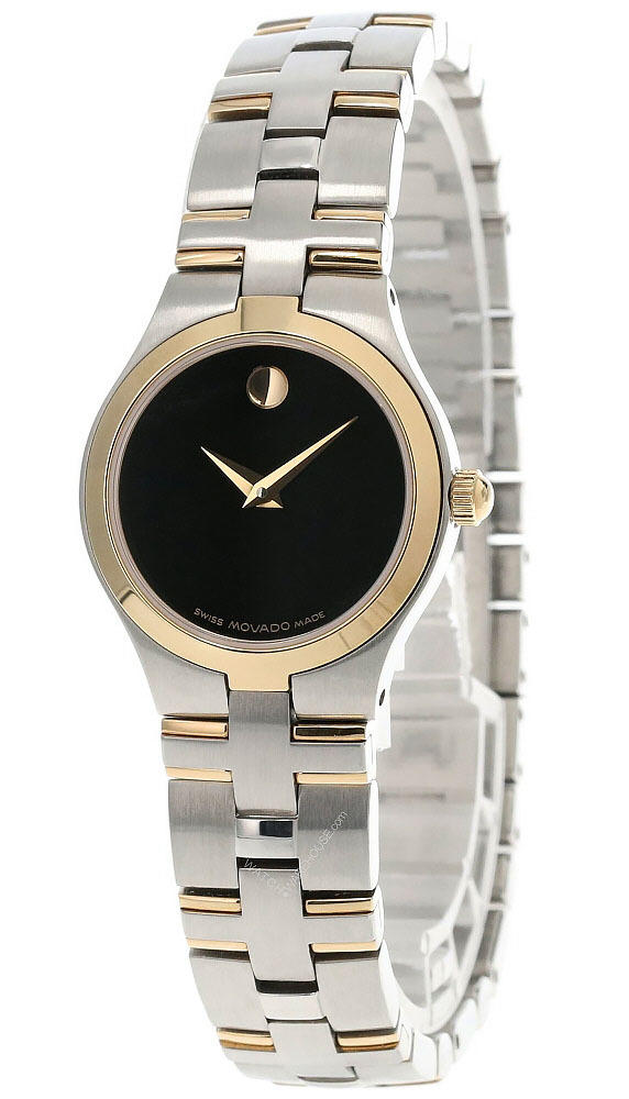 MOVADO Juro Stainless Steel Black Dial Two-Tone Women's Watch 0605031 Questions & Answers