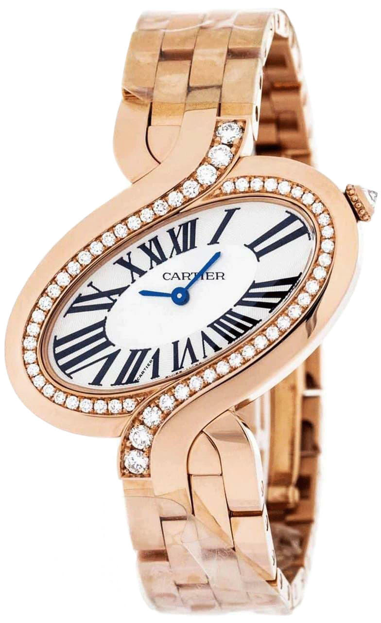 CARTIER Delices De Diamond 18K Rose-Gold Women's Watch WG800006 Questions & Answers