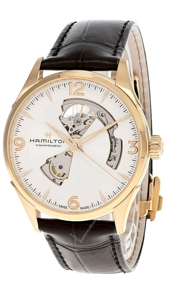 HAMILTON Jazzmaster 42MM Open Heart Rose-G Brown LTHR Watch H32735551 Questions & Answers