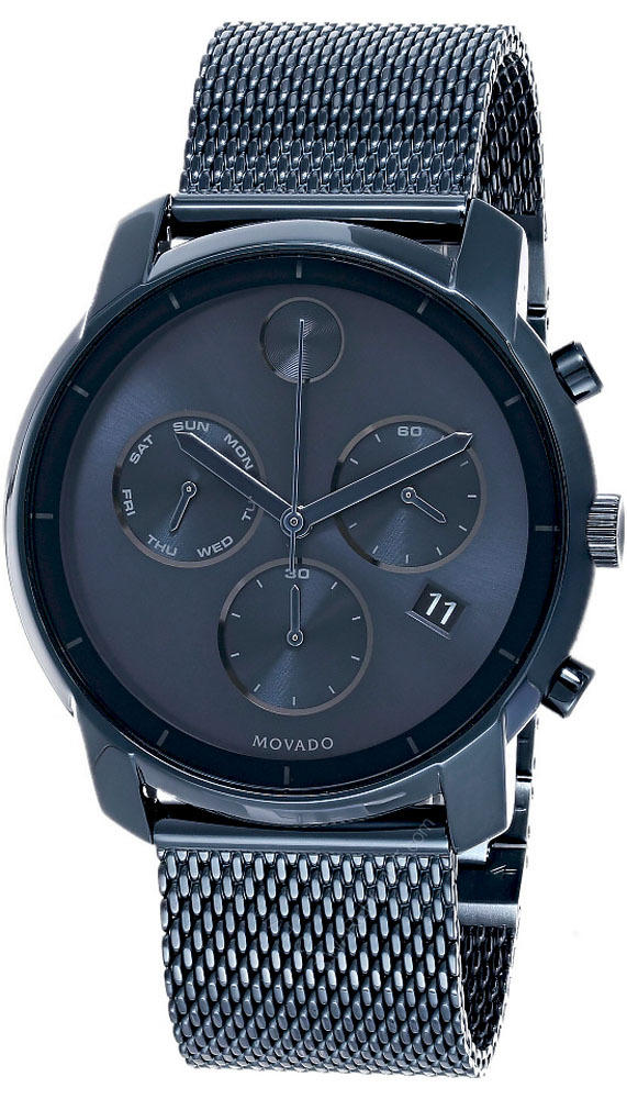 MOVADO Bold Chronograph 44MM SS Blue Sunray Dial Men's Watch 3600403 Questions & Answers