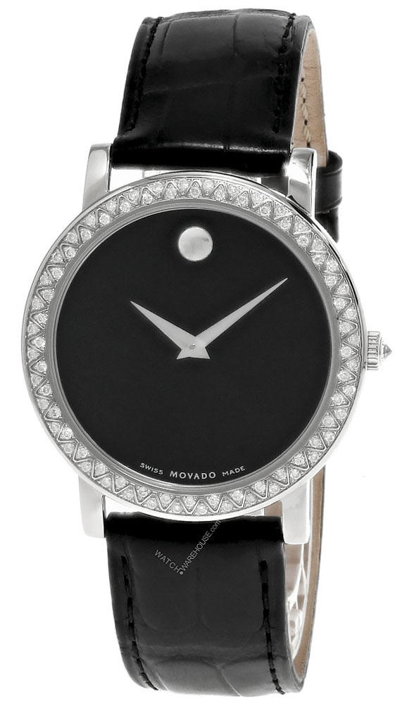 MOVADO Museum Black Dial Diamond Bezel Leather Men's Watch 84.G2.1853.1S Questions & Answers