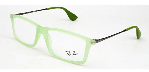 RAY-BAN Rectangular Green Frame Clear 52MM Men's Eyeglasses RX7021 5366 Questions & Answers