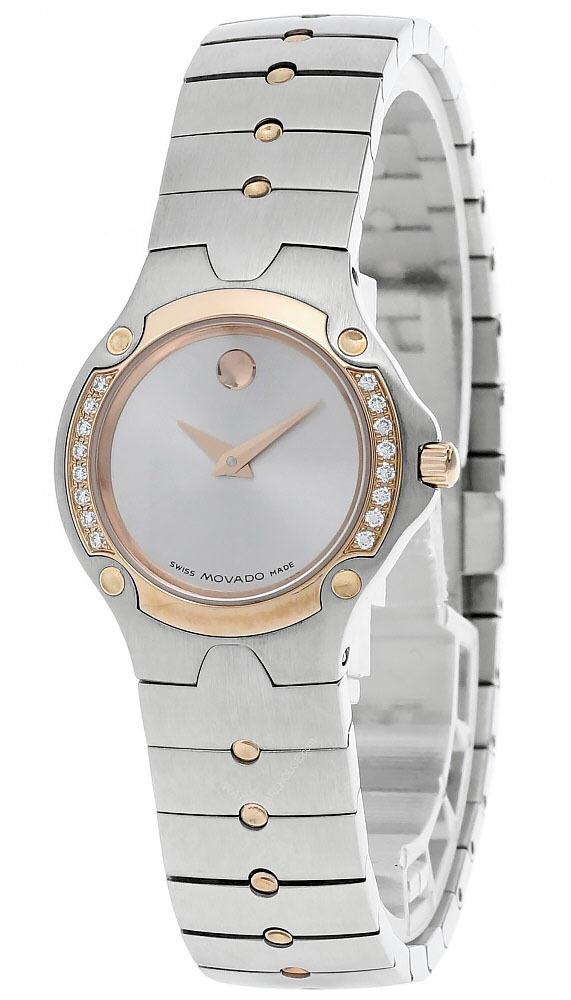 MOVADO Sport 25MM S-Steel Silver Dial Two-Tone Women's Watch 0604817 Questions & Answers