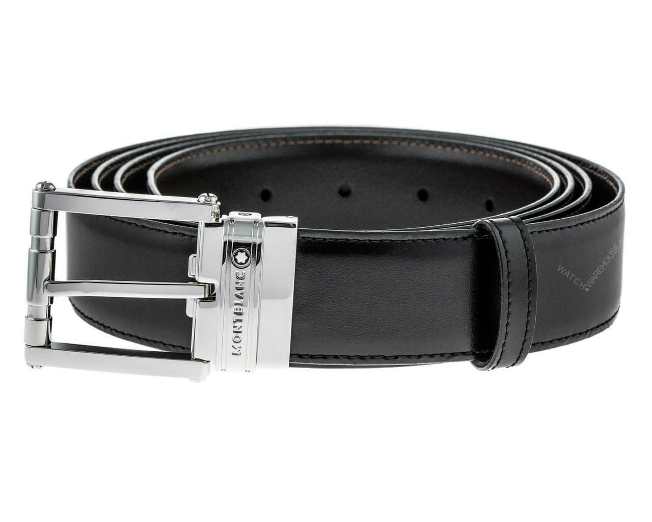 MONTBLANC Reversible Black/Brown Calfskin Leather Men's Belt 105092