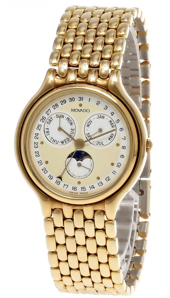 MOVADO Moon Dial Gold Mesh Men's Watch 87.84.866 Questions & Answers