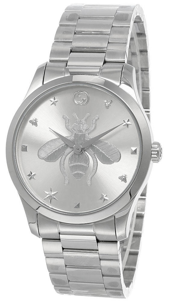 GUCCI G-Timeless 38MM Quartz SS Bee Motif Dial Unisex Watch YA1264126 Questions & Answers