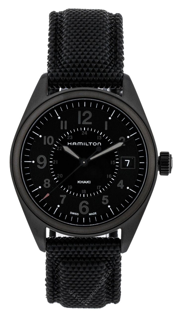 HAMILTON Khaki Field 40MM Black PVD Black Nylon Men's Watch H68401735 Questions & Answers