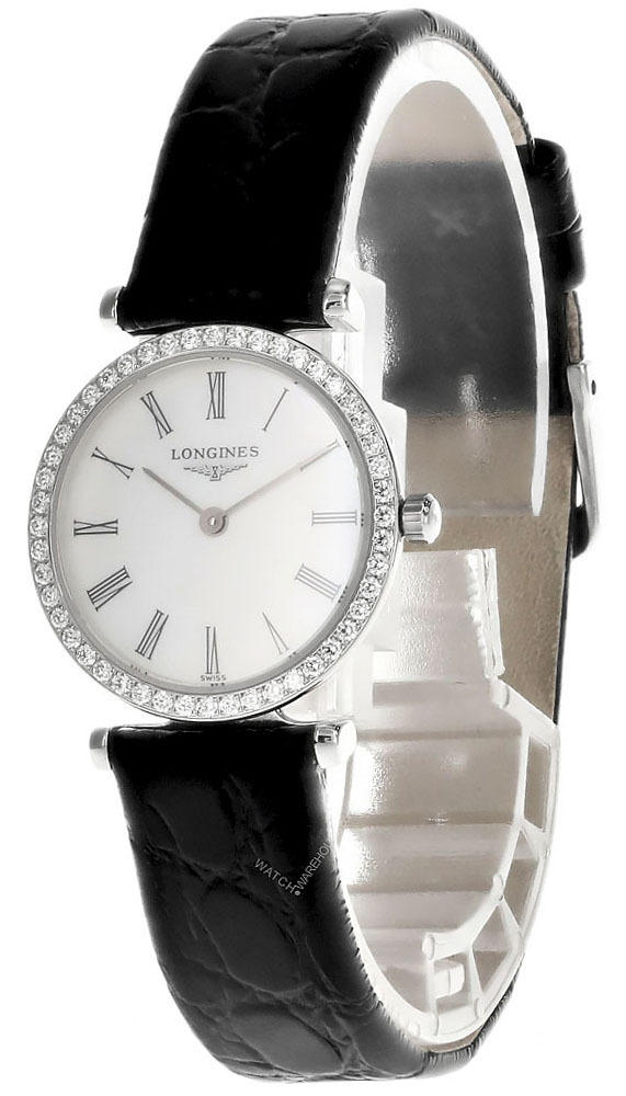 L 42410852  with diamond and black leather , face size 24 mm