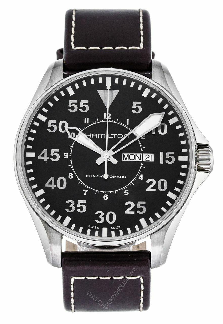 HAMILTON Khaki Pilot 46MM Automatic SS BLK Dial Men's Watch H64715535 Questions & Answers