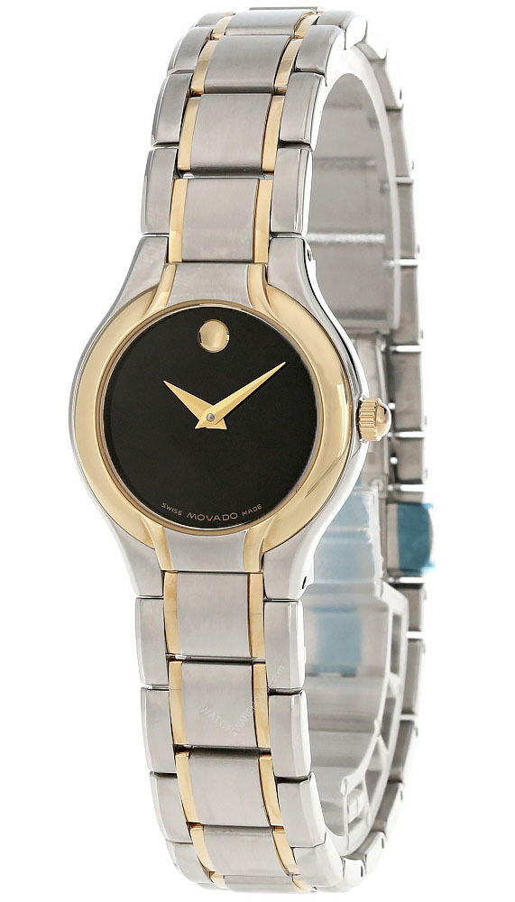 MOVADO Sprita Quartz Black Museum Dial Two-Tone Women's Watch 0604687 Questions & Answers