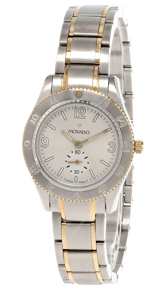 MOVADO Gentry Sport S-Steel Silver Dial Two-Tone Women's Watch 0604999 Questions & Answers