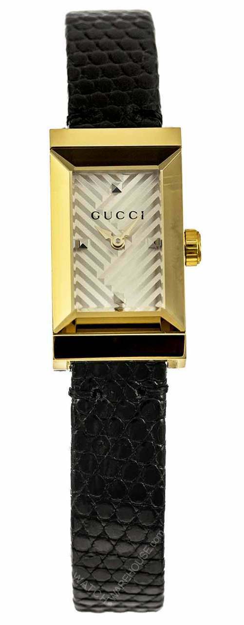 GUCCI G-Frame Light Yellow Gold PVD Leather Women's Watch YA147507 Questions & Answers