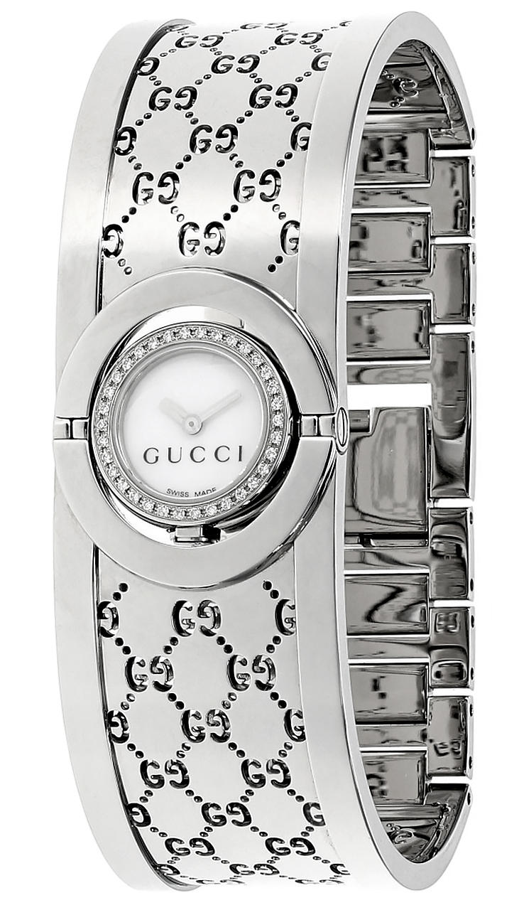 GUCCI S-Steel White Dial Diamond Bezel Bracelet Women's Watch YA112511 Questions & Answers