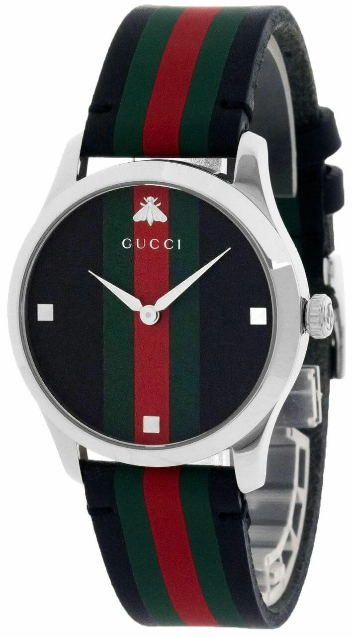 GUCCI G-Timeless 38MM Quartz Black Leather Band Men's Watch YA1264079 Questions & Answers