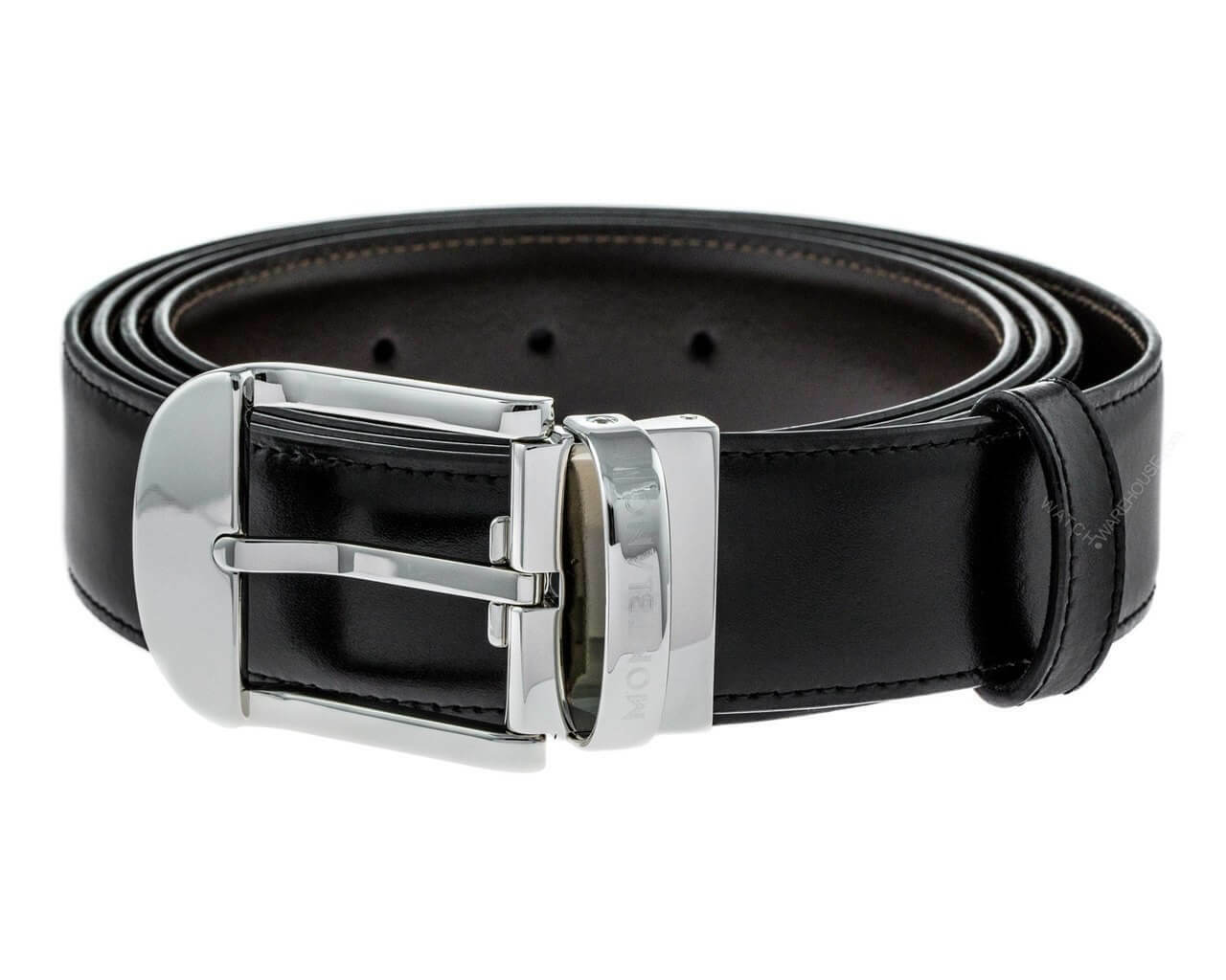 MONTBLANC Classic Pin Buckle Reversible BLK/BRN Leather Belt 101909 Questions & Answers