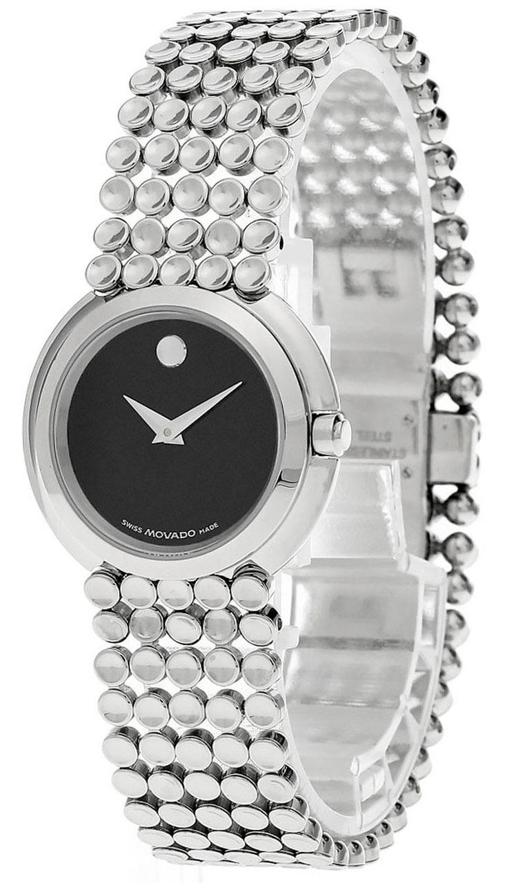 MOVADO Trembrili 28MM QTZ SS Black Dial Bracelet Women's Watch 0605366 Questions & Answers