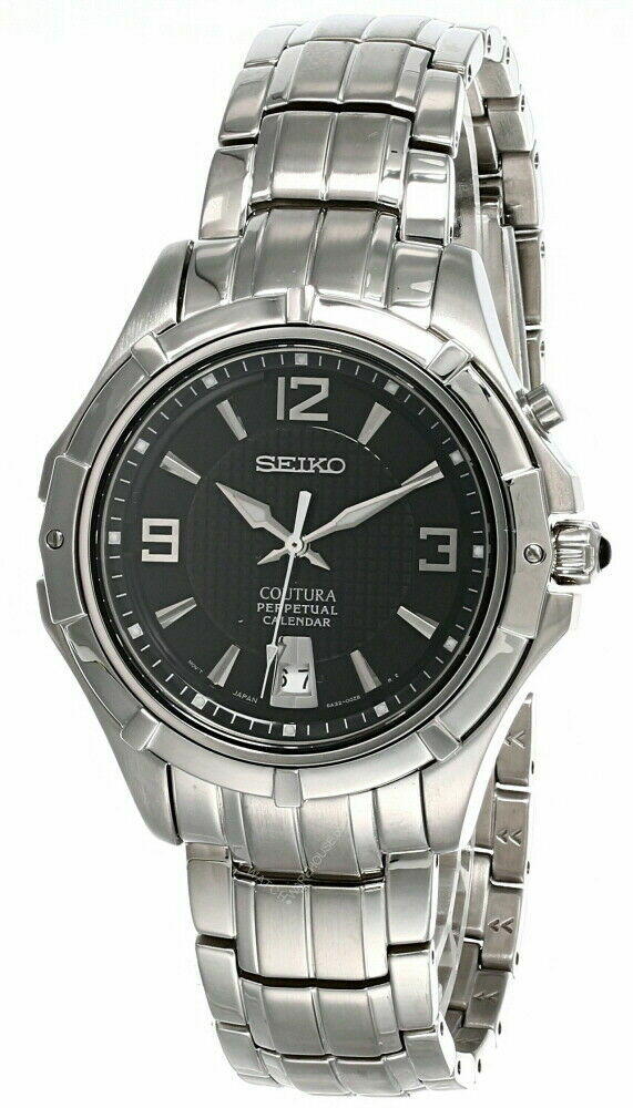 SEIKO Coutura Perpetual 41MM Black Dial SS Men's Watch SNQ123 Questions & Answers