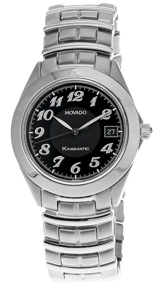 MOVADO KingMatic 34MM S-Steel Black Dial Date Men's Watch 84-D7-867 Questions & Answers